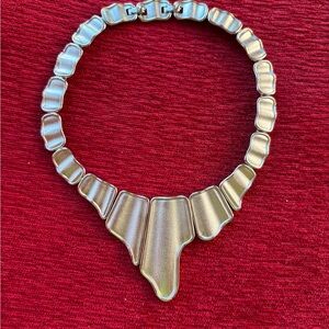 Monet Vintage Silver Toned Bib Necklace